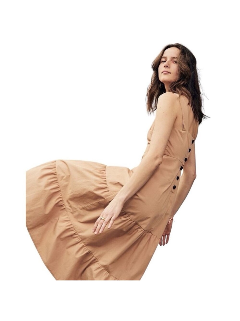 MADEWELL Button Back Tiered SundresS
